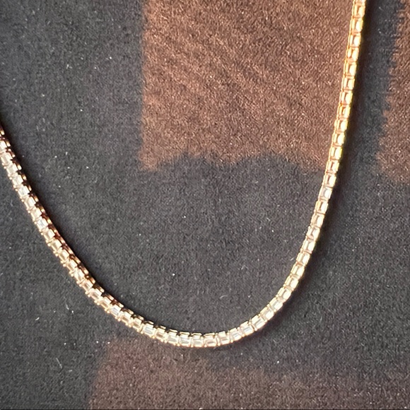 Aurate 	Lab Grown White Sapphire Horizontal Baguette Tennis Necklace new $580 - Picture 6 of 6